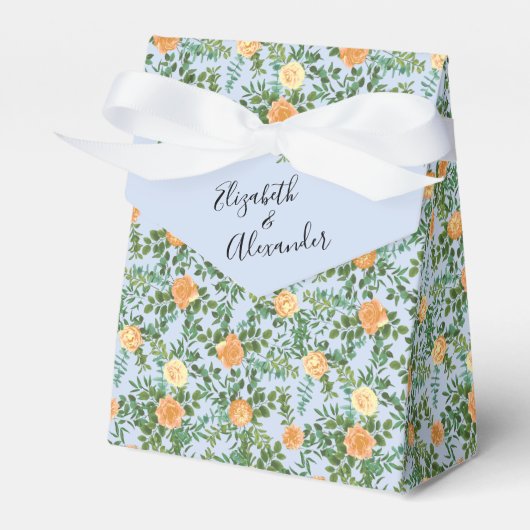  perziksridder-Roos met lichtblauw Bedankdoosjes (Voorkant Zijde)