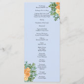 perziksridder-Roos met lichtblauw Menu (Achterkant)