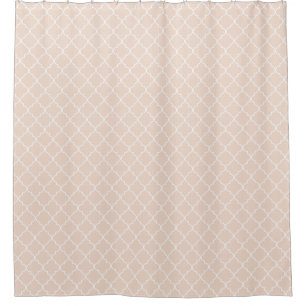 Perzikstof Marokkaans Quatrefoil Patroon Douchegordijn
