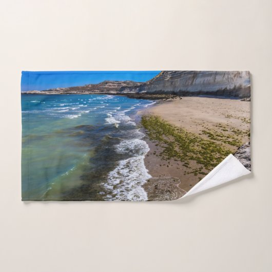 Perzikstrand in Puerto Piramides, Argentinië Bad Handdoek (Handdoek)