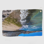 Perzikstrand in Puerto Piramides, Argentinië Golfhanddoek (Horizontaal)