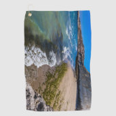 Perzikstrand in Puerto Piramides, Argentinië Golfhanddoek (Voorkant)