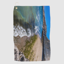 Perzikstrand in Puerto Piramides, Argentinië Golfhanddoek