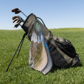 Perzikstrand in Puerto Piramides, Argentinië Golfhanddoek (Groen)