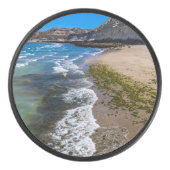 Perzikstrand in Puerto Piramides, Argentinië Hockey Puck (Voorkant)