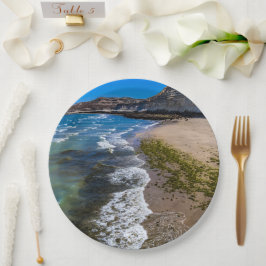 Perzikstrand in Puerto Piramides, Argentinië Papieren Bordje