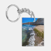 Perzikstrand in Puerto Piramides, Argentinië Sleutelhanger (Voorkant Links)