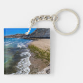 Perzikstrand in Puerto Piramides, Argentinië Sleutelhanger (Achterkant)