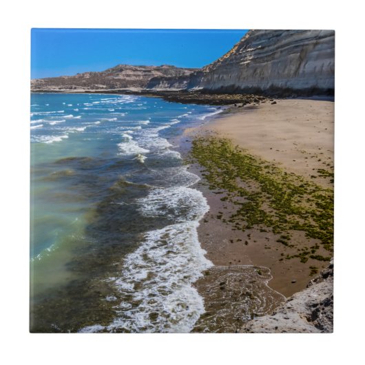 Perzikstrand in Puerto Piramides, Argentinië Tegeltje (Voorkant)