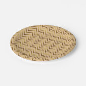Perzikstripes en gouden Chevron-stripes Papieren Bordje (Gekanteld)
