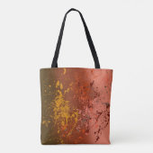 Perzikstuif: Abstracte spattenkunst Tote Bag (Achterkant)