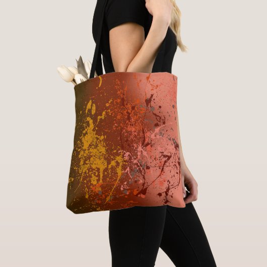Perzikstuif: Abstracte spattenkunst Tote Bag (Dichtbij)