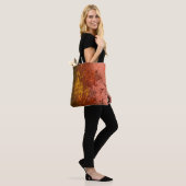 Perzikstuif: Abstracte spattenkunst Tote Bag (Op model)