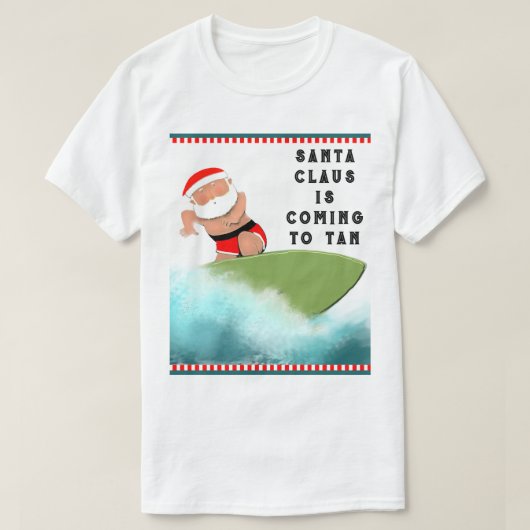 Perziksurfkerstmis T-shirt (Design voorkant)