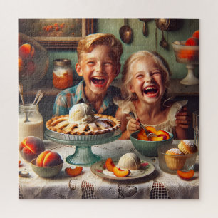Perziktaart 1950s Retro Keukenscène Legpuzzel