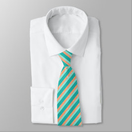 Perziktextuur met Aqua- en Turquoise Stripes Stropdas