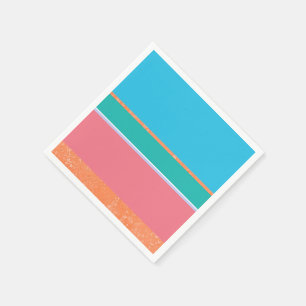 Perziktextuur met koraal en Blauwgroen strepen Servet