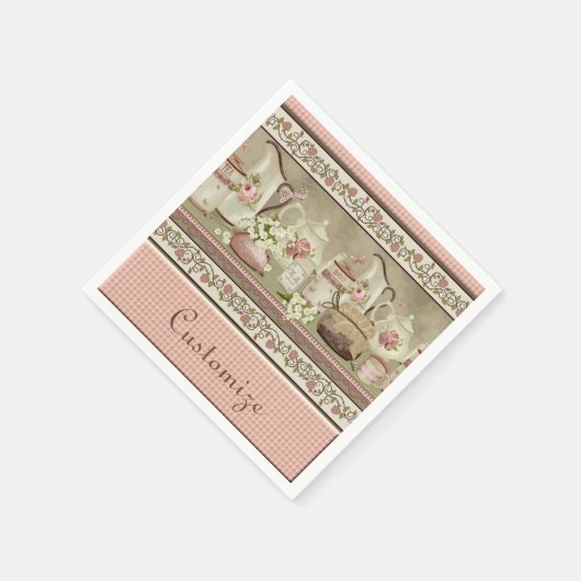  Perzikthee & Rozen Napkins Servetten (Hoek)