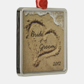 Perzikthema Eerste kerstversiering Metalen Ornament (Rechts)