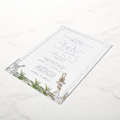 Perzikthema en legant Gold Traditional Wedding Folie Uitnodiging (Gedraaid)