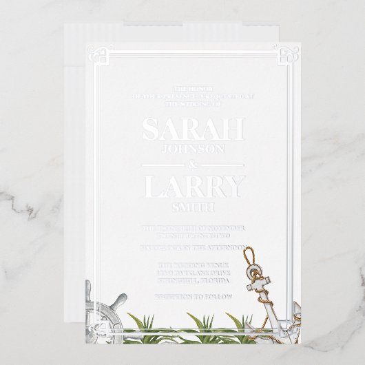 Perzikthema en legant Gold Traditional Wedding Folie Uitnodiging (Envelop)