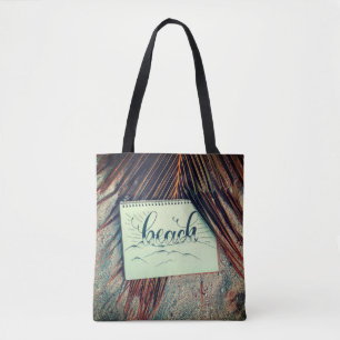 Perzikthema's, palmschijfjes, schetsboek tote bag