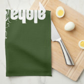 Perzikvisserij en bosgroen gestreept; Aloha Theedoek (Quarter Fold)