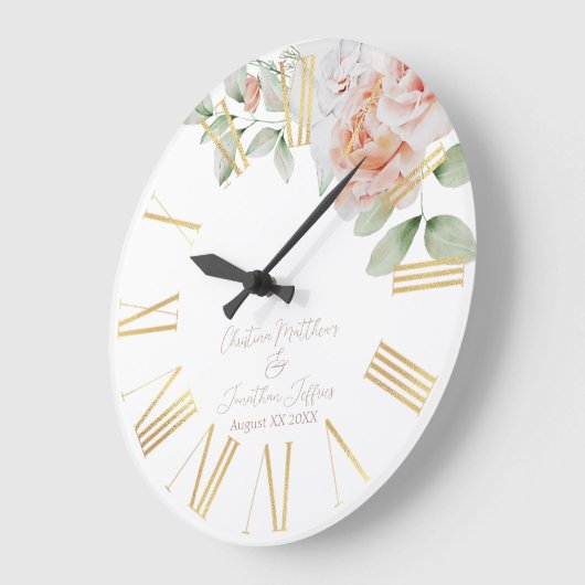 Perzikvloeren en witte Waterverf Bloemen Weddensch Grote Klok (Hoek)