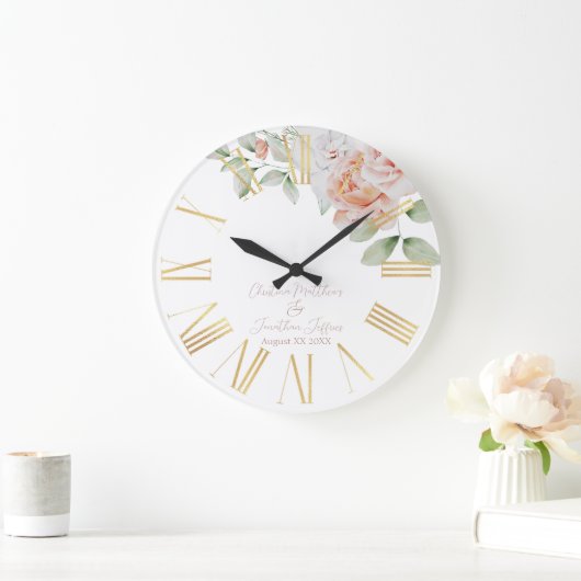 Perzikvloeren en witte Waterverf Bloemen Weddensch Grote Klok (Huis)