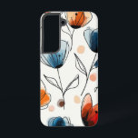 perzikvuurcluster samsung galaxy hoesje<br><div class="desc">Heldere perzikbloemen barsten tegen een besneeuwd doek in verspreide clusters.</div>