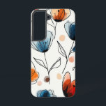 perzikvuurcluster samsung galaxy hoesje<br><div class="desc">Heldere perzikbloemen barsten tegen een besneeuwd doek in verspreide clusters.</div>