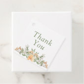  perzikwand en witte zweep bedankjes labels (In situ)