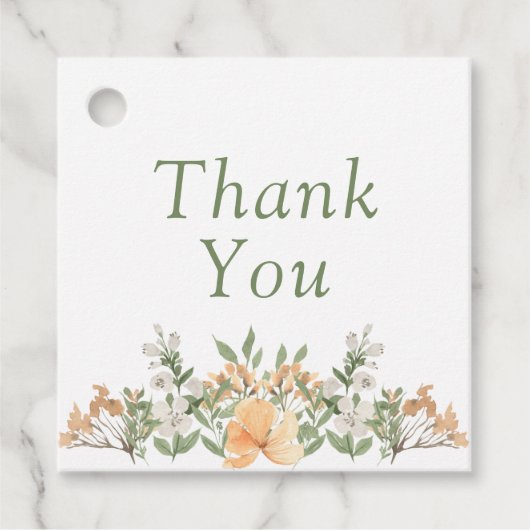  perzikwand en witte zweep bedankjes labels (Voorkant)