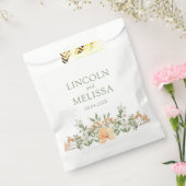 perzikwand en witte zweep bedankzakje (Gezegeld)