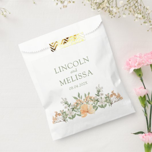  perzikwand en witte zweep bedankzakje (Gezegeld)