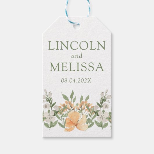  perzikwand en witte zweep cadeaulabel (Voorkant)