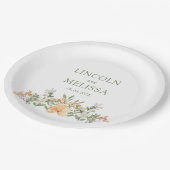  perzikwand en witte zweep papieren bordje (Gekanteld)