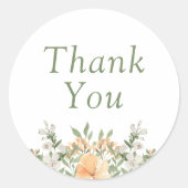 perzikwand en witte zweep ronde sticker (Voorkant)