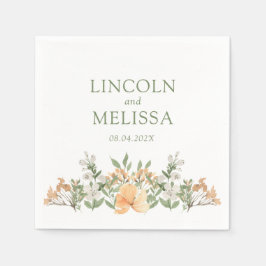  perzikwand en witte zweep servet