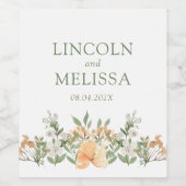  perzikwand en witte zweep wijn etiket (Enkel label)