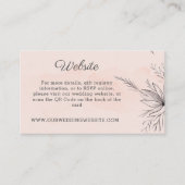 Perzikwebsite en Grijze bloemige QR code bruiloft Informatiekaartje (Voorkant)