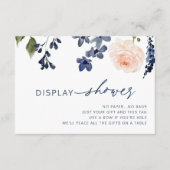 Perzikweergave en blauw Vrijgezellenfeest voor Flo Informatiekaartje (Voorkant)