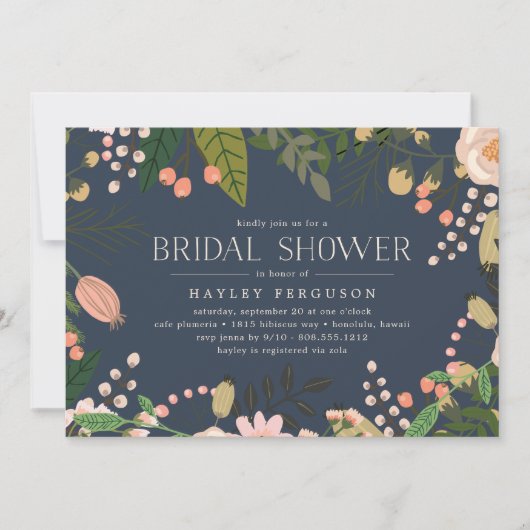 Perzikweide Bloemen Botanisch Vrijgezellenfeest Kaart (Voorkant)