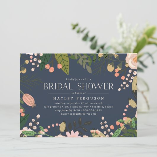 Perzikweide Bloemen Botanisch Vrijgezellenfeest Kaart (Staand voorkant)