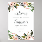 Perzikweide Bruids- of Baby Shower Welkom Bord Poster (Voorkant)