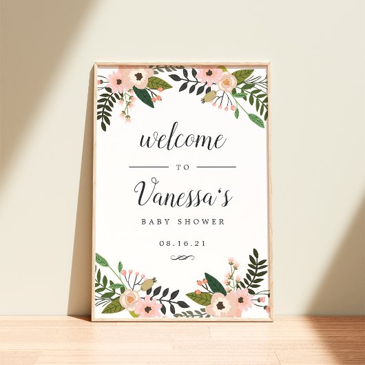 Perzikweide Bruids- of Baby Shower Welkom Bord Poster
