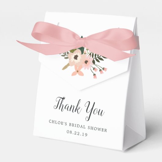 Perzikweide | Gepersonaliseerde bloemen Bedankdoosjes (Voorkant Zijde)