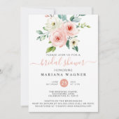 Perzikwitte Waterverf Floral Vrijgezellenfeest Inv Kaart (Voorkant)