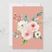 Perzikwitte Waterverf Floral Vrijgezellenfeest Inv Kaart (Achterkant)