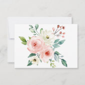 Perzikwitte Waterverf Floral Wedding RSVP-kaart Bedankkaart (Achterkant)